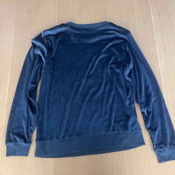 Women's Honeydew Size L Teal Blue Velour Sweatshirt Buttery Soft Loungewear - Picture 2 of 4